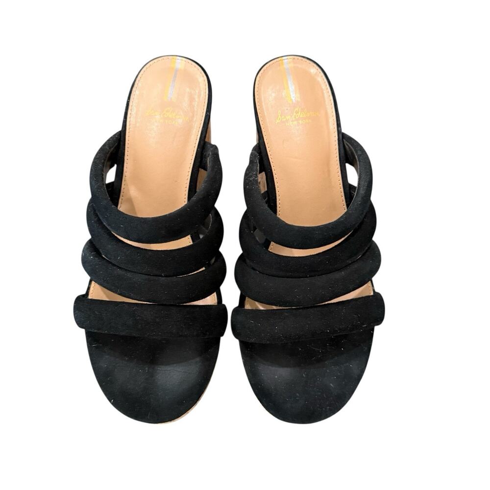 Sam Edelman Yuki Suede Espadrille Wedge Sandals Black Size 7.5M - Picture 6 of 13